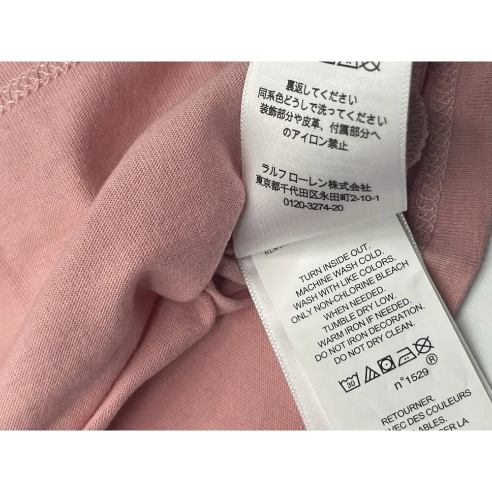 Ralph Lauren Shirt Girls‎ Baby Size 12 Months Polo Bear Pink Short Sleeve Preppy